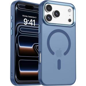 BENTOBEN Magnetic for iPhone 17 Pro Max Case 2025, [Compatible with MagSafe] Translucent Matte Slim Shockproof Anti-Slip Anti-Yellow Women Men Protective Phone Case for iPhone 17 Pro Max 6.9",Blue