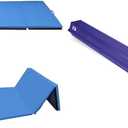 Signature Fitness 4'x8'x2" Extra Thick Gymnastics Mats and We Sell Mats 9 ft Folding Foam Balance Beam Bar Gymnastics Equipment Bundle
