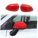 Car Door Rear View Mirror Cover Trim Compatible with Fiat 500 2009-2024ABS Outside Side Rearview Mirror Cover decoration Replace Exterior Accessories (Red)