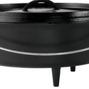 Lodge Pre-Seasoned Cast Iron Deep Camp Dutch Oven with Lid, 6 Quart