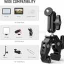 Super Clamp Camera Clamp Mount Monitor 360 Ballhead Magic Arm Double Ball Head Adapter with 1/4"-20 & 3/8"-16 Thread for Canon Nikon DSLR Camera