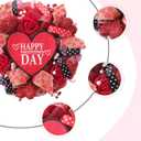 TEMPUS 18" inch red Valentine's Day Wreath Love Berry Wreath mesh Tube Yarn Ribbon Decoration Front Door Hanging Holiday Celebration Wall Decorations