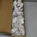 Meonum 5 Pack Accessory Cord with Two LED Bulbs, Blow Mold Christmas Village Light with Outlet and Plug, Double Spare Fuse C7 Light Bulb Christmas Village Accessories White Indoor LED String