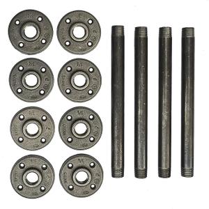 Homedecorandsuch Industrial Pipe Table Legs 8 12Inc " - 4 Small  4Inx  Pack Perfect for: Coffee Tables, Metal Table Legs, Side Table, Bench, Shelf, Night Stand - Industrial Quality 1/2" Pipe Hairpin Legs