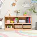 Wooden Storage Cabinet, 5-Section Montessori Shelf, Kids Toy Storage Organizer Bookshelf for Kids Rooms, Classroom, Playroom, Nursery, (44.5")