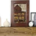 Fireplace Mantel,60 inch Rustic Wood Floating Mantel Shelves for Electric Fireplaces,Solid Wood Farmhouse Mantle for Over Fireplace (Distressed Walnut, 60x8x6)