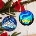 Christmas Ornaments, 2.8 Inch Ceramic Hanging Ornament, Christmas Tree Ornaments, Xmas Decorations, Holiday Decorations, Holiday Party Gifts, and Xmas Gift Ideas - Northern Lights