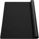 Ewen 31.6"x23.5" Large Silicone Kitchen Counter Mat, 2mm Thick Heat Resistant Silicone Countertop Protector Mat Cover for Baking Air Fryer Toaster Oven Microwave Coffee Maker Cutting Board Drill Black