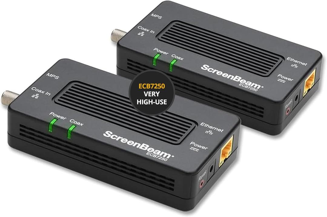 ScreenBeam Bonded MoCA 2.5 Network Adapter for Highest Speed Internet, Ethernet Over Coax - Starter Kit (Model: ECB7250K02)