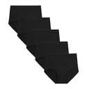 POKARLA Womens Cotton Underwear High Waisted Full Coverage Underpants Soft Breathable Postpartum Panties Stretch Briefs Black Medium 5 Pack