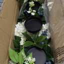 All Season Candle Holder Centerpiece for Table with Artificial Blueberry,White Hydrangea and Eucalyptus Leaf for Table Centerpiece Decor,Dining Room,Party Home Decor