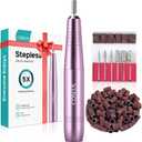 COSLUS Electric Nail Drill File Professional: for Acrylic Gel Dip Powder Nails Portable Nail Machine Kit Manicure Pedicure Tools Polishing Set with Nail Drill Bits Sanding Bands (Dark Purple)