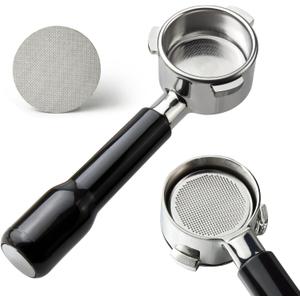 54 mm Bottomless Portafilter with Puck Screen, 3 Ears Espresso Portafilter Compatible with Breville Barista Express Machines,Stainless Steel Por tafilter and ABS Handle for kitchen