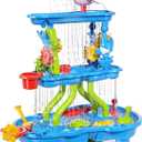 Kids Water Table for Toddlers 3-5, 4-Tier Outdoor Water Play Table Toys for Toddlers Kids Boys Girls, Kids Water Sensory Tables Summer Outdoor Toys for Toddlers Age 3 4 5 6 7 8