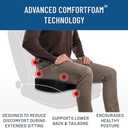 Everlasting Comfort Memory Foam Car Seat Cushion - Tailbone Pain Relief, Driving Seat Cushion for Short People - Office, Wheelchair, Gaming Chair, Travel - Non-Slip, Washable Cover
