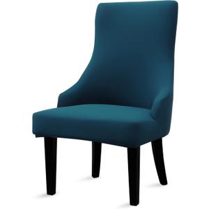 Liykimt Stretch Wingback Side Chair Slipcover-Accent Chair Cover Slipcover with Arm,Washable Upholstered Arm Dining Chair with Nailed Trim Protector for Dining Living Room Set of 1,Peacock Blue