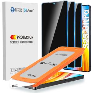 AACL 3-Pack for Samsung Galaxy S25 Ultra Privacy Screen Protector Tempered Glass, Privacy Screen Protector for S25 Ultra [Fast Alignment Tool] [Bubble Free] [ Anti Spy]