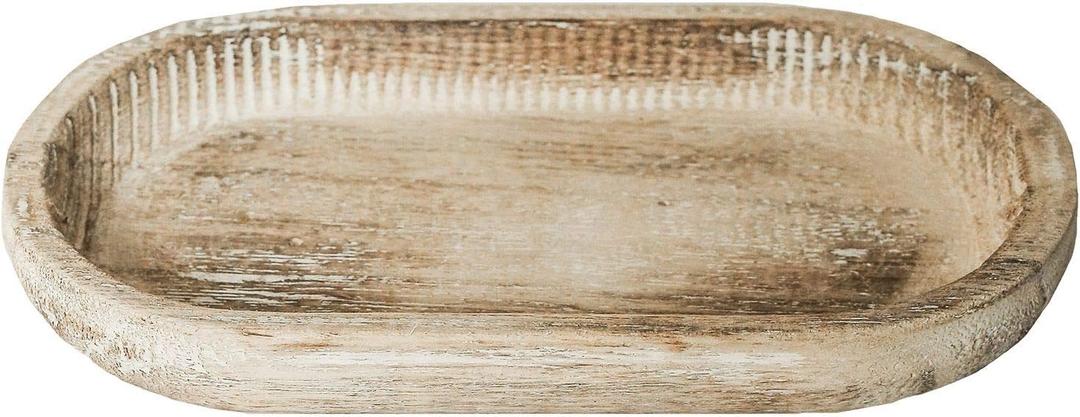 Sweet Water Decor Rustic Wood Tray for Home | Kitchen and Bathroom Dispenser Holder | Jewelry Dish | Wooden Soap Holder for Bottles | Trays for Counter Tops | Vanity Plate | Farmhouse Dish Dcor (6.9" x 3.7" x 0.8")