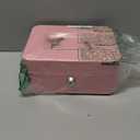 xydled Locking Steel Medium Cash Box with Removable Coin Tray and Key Lock,7.87"x 6.30"x 3.54",Pink