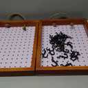 Folding Peg Board Display Stand For Vendors 40 Hooks Included - Jewelry Display For Craft Show - Tabletop Pegboard Earring Display For Vendor Event - Bracelet Display Rack For Selling Keychain (Brown + White)