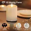 Flickering Flameless Candles with 3D Moving Flame, Real Wax Battery Operated Candles with Timer and Remote, Last 600+ Hours, 3" x 4" LED Fake Candles for Home Wedding Christmas Decor, 2 Pack