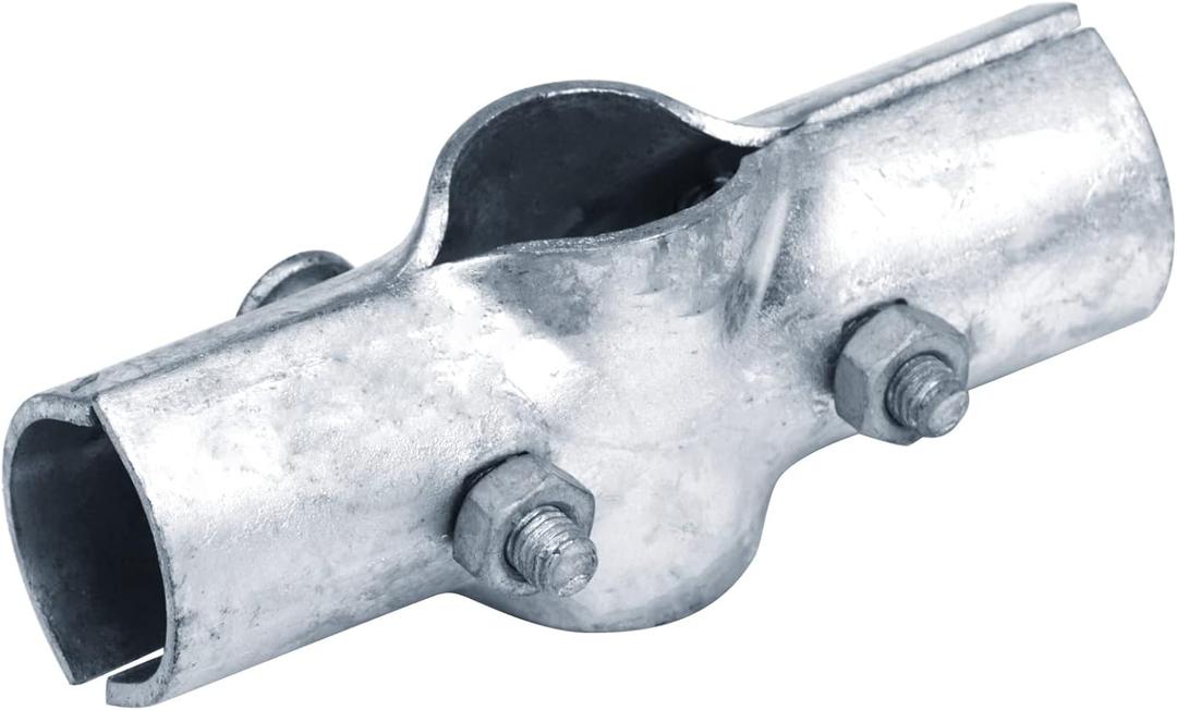 8 Pack 1-3/8" x 1-3/8" Line Rail Clamp for Chain Link Fence, Boulevard Pipe Clamps, Cross Crid Connector, 7/64"