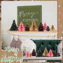 Faccito 8 Pcs Neutral Paper Christmas Tree Honeycomb Centerpiece Paper Honeycomb Christmas Tree with 2 LED Light Strings Holiday Hanging Decoration Table Centerpiece (Bright Color)