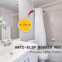 White Shower Curtain Rod Adjustable 43-78 inch, 1"Diameter Spring Tension Curtain Rod No Drill, Anti-Rust Non-Slip Shower Rod, White Shower Rod for Bathroom Tension