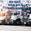 Supervitae 51 Pcs Truck Driver Birthday Party Decorations Semi Truck Appreciation Week Construction Party Banner Hanging Swirls Wall Holiday Transportation Theme Celebrating Events for Men Supplies