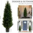 Artificial Topiary Tree Set of 2 Artificial Cedar Trees 4FT Uv Resistant Pine Potted Artificial Plants Outdoor Realistic Fake Plants Front Porch Decor Indoor Faux Cypress Trees