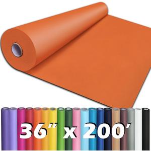 PerkHomy 36" x 2,400" (200') Medium Green Kraft Paper Roll for Craft Bulletin Board Paper Art Table Covering Crafting Gift Wrapping Bouquet Packing Parcel 80GSM 55LB (Orange Red, 36" x 200')