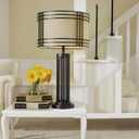 Signature Design by Ashley Hanswell 30" Rustic Industrial Metal Table Lamp with Pull Chain, Dark Brown, 17.13"D x 17.13"W x 30"H