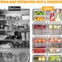 2 x URALFA Fridge Drawer Organizer, Adjustable Refrigerator Drawers for Fruit and Vegetable, Pull Out with Handle, Shelf Holder Storage Box, Fit for Fridge Shelf Under 1.1"