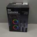 Karaoke Machine for Adults Kids, Portable Bluetooth Speaker with 2 Wireless Microphones, TWS Mode & LED Light, 10H Battery PA System Stage Monitors,Home Party Outdoor Birthday Easter Gifts(Black)