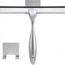 NETANY Shower Squeegee, 10-Inch Silver Squeegee, All-Purpose Stainless Steel Squeegee for Bathroom, Shower Doors, Mirrors, Tiles and Car Windows - 100% Streak Free