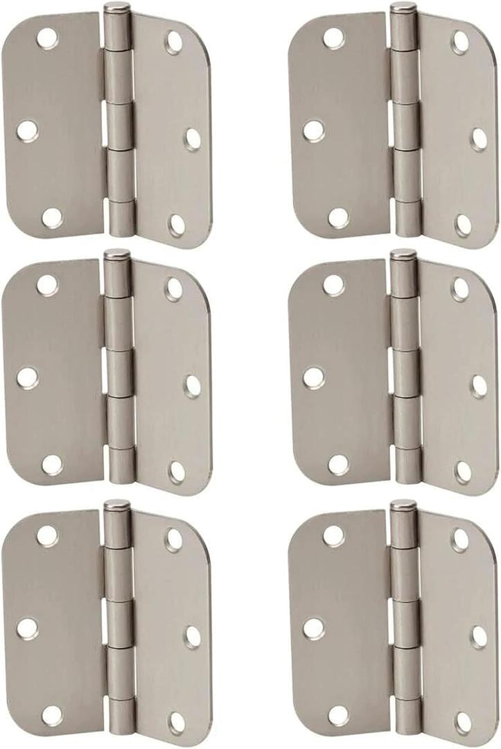 Zion 3“x3” Heavy Duty Matte Round Door Hinges - 6PCS