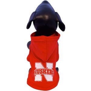 NCAA Nebraska Cornhuskers Collegiate Cotton Lycra Hooded Dog Shirt (X-Large, Red)