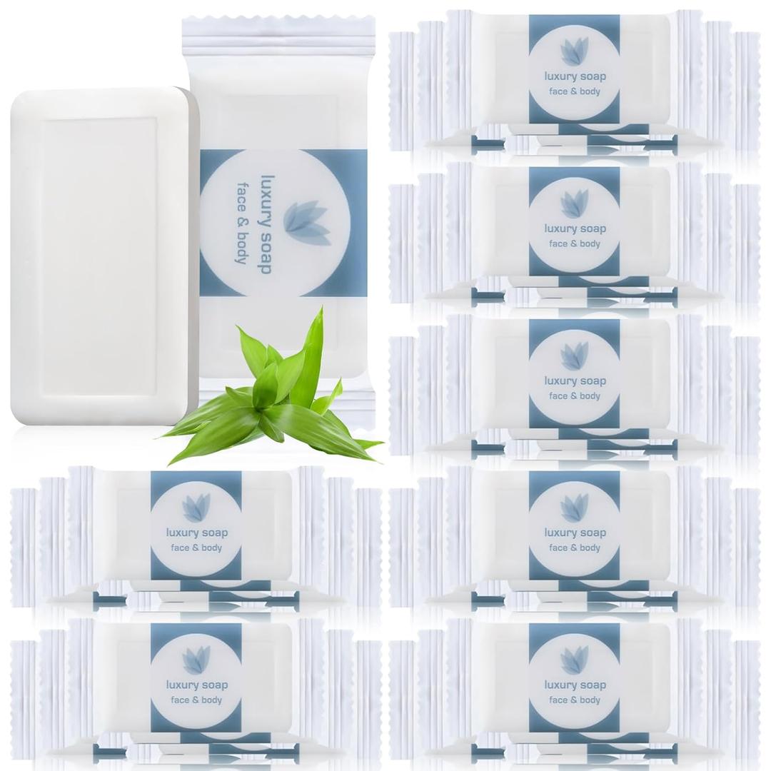 Kacctyen 1000 Pcs 0.35oz Mini Bar Soap Bulk Individually Wrapped Bulk Hand Hotel Soap Bars Travel Size Toiletries for Guest Vacation Bathroom Rentals