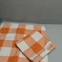 Tosewever Set of 2 Buffalo Check Plaid Fall Pillow Covers Farmhouse Rustic Pillow Cases, Cotton Linen Throw Pillow Covers Cushion Case for Home Decor Car Bed Sofa Couch (22" x 22", Orange & White)