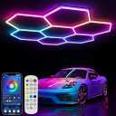 31Pack RGB Hexagon Lights,Music Sync 7Hex LED Hexagon Lights,RGB 358 Kinds of Changes Dimmable Speed-Adjustable DIY Color-Changing Lights Smart App & Remote Control,for Studio Gym Basement Decor