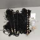 iHansee 5 Tier Stuffed Animal Storage Shelf Net, 17x61 Inch Large Plushie Net w/LED Light & Clips for Mini Medium Stuffy Teddy, Black Boho Macrame Wall Toy Holder Display for Nursery Kids Girls Boys