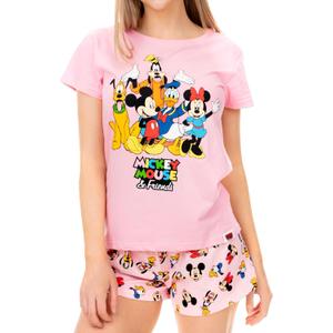 Disney Womens Mickey Mouse Minnie Mouse and Friends Pajamas (Small, Pink)