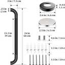 Black Grab Bar 24 Inch, Grab Bar for Bathtub and Shower