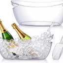 OBTANIM 2 Pack Clear Acrylic Ice Buckets Large Champagne Drink Cooler Storage Ice Tub with Scoops for Beer Cocktails Wine Beverage Home Parties Bar Cooling Supplies