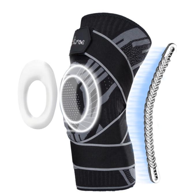 Professional Compression Knee Brace with Side Stabilizers for Knee Pain Relief Knee Brace for Meniscus Tear,Inflammation Relief, and Circulation, Knee Support for Women and Men L