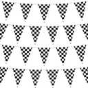 HOOSUN Checkered Flag Banner Race Cars Birthday Decorations,98 Ft 48 Pcs Checkered Flag Party Supplies,Racing Flags Decorations,Black and White Race Car Flag Pennant Banner for Nascar Cars Theme Party