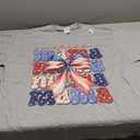 Retro American Mama Bow USA Flag 4th of July Patriotic Mom shirt, Size 2 XL, Grey