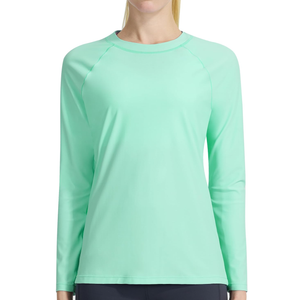 KPSUN Womens Long Sleeve Rash Guard UPF 50+ Swim Shirts Sun Uv Protection Surfing Top for Beach Swimming Quick Dry L