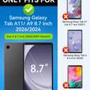 Azzsy Case for 2026/2024 Release Samsung Galaxy Tab A11/A9 8.7 Inch, Heavy Duty Shockproof Rugged High Impact Protective Case for 8.7 inch Samsung Galaxy Tab A11/A9 (2026/2024 Version), Black