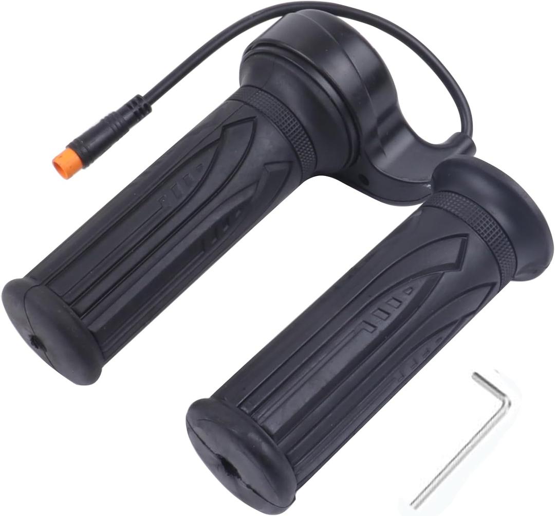 Electric Bicycle Throttle Grip with 3 Pin Waterproof Plug, 20X E-Bike Modified Thumb Throttle Part, 12-72V Speed Accelerator for Mountain Bike Scooter
